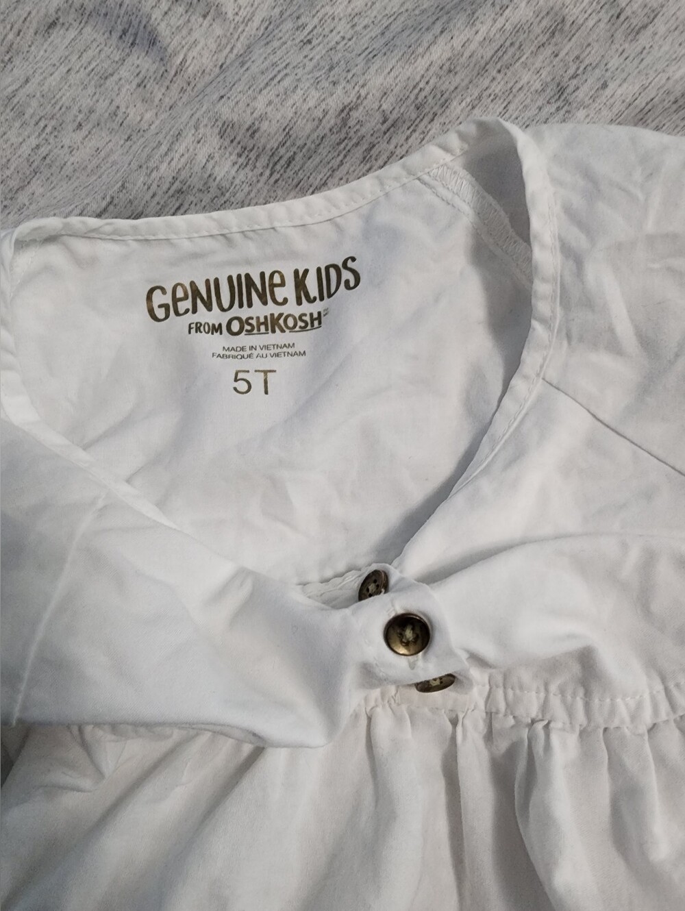 White Girls' Button Front Top